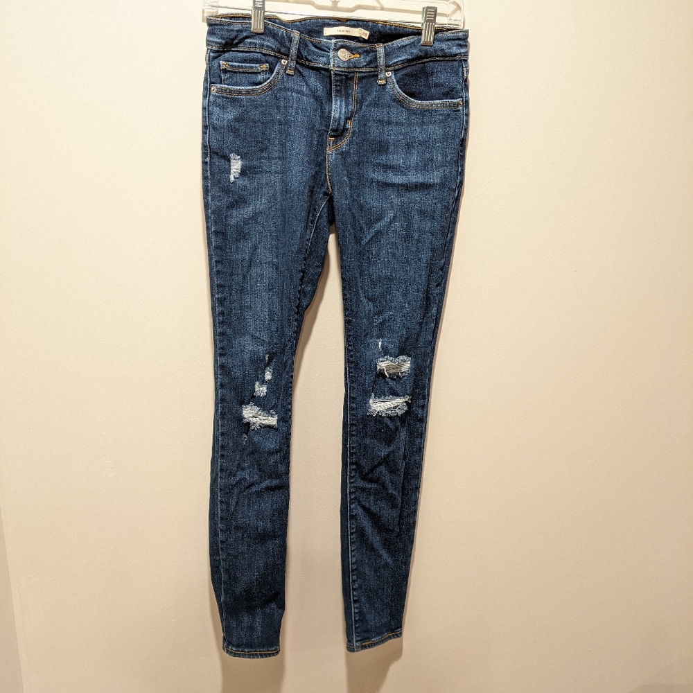 Levi's distressed skinny jeans